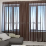 Тюль шифон однотонный шоколадный