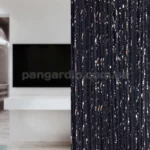 Черные шторы-нити с люрексом для стильного оформления интерьера.