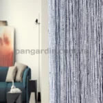 Шторы-нити серого цвета с люрексом для современного интерьера.