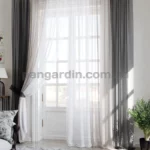 Черная тюль с белым