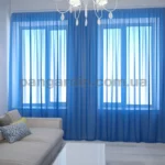 Тюль шифон голубой насыщенный