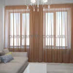 Тюль шифон однотонный коричневый