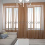 Тюль шифон светло-коричневый