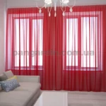 Тюль шифон однотонный красный