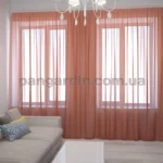 Тюль шифон однотонный терракотовый