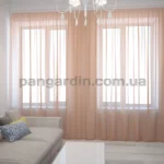 Тюль шифон персиковый