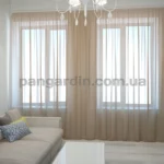 Тюль шифон однотонный светло-бежевый