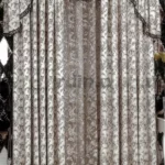 Шторы STRICIA из мешковины с серым рисунком