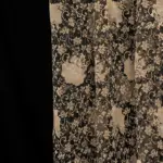 Черная тюль Amura с черно-бежевыми цветами для элегантного интерьера