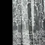 Красивая тюль Bamboo с белым узором на органзе для зала