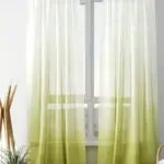 Тюль градиент зеленый на шифоне