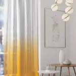 Пошитая тюль градиент золотой на тесьме 200×280 см