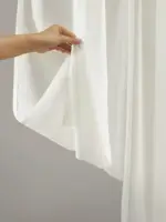 тюль шифон молочного цвета с утяжелителем внизу