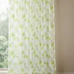 Тюль шифон зелёный цветочный узор купить Киев