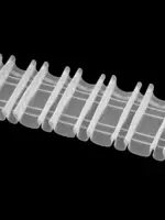 Шторная лента прозрачная, стяжка и без, труба/крючок 10 см - сборка 1:2 — изображение 2
