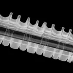 Шторная лента прозрачная, стяжка и без, труба/крючок 10 см - сборка 1:2
