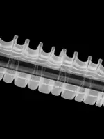 Шторная лента прозрачная, стяжка и без, труба/крючок 10 см - сборка 1:2