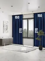 плотные шторы блэкаут синие blackout