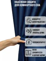 темно синие шторы блэкаут blackout интерьер