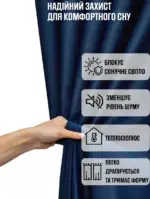 темно сині штори Блекаут blackout інтер'єр