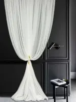 Тюль креп - сатиновый шелк "Luigi" белый — изображение 3