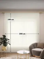 тюль шифон 300×240 на тесьме в гостиной
