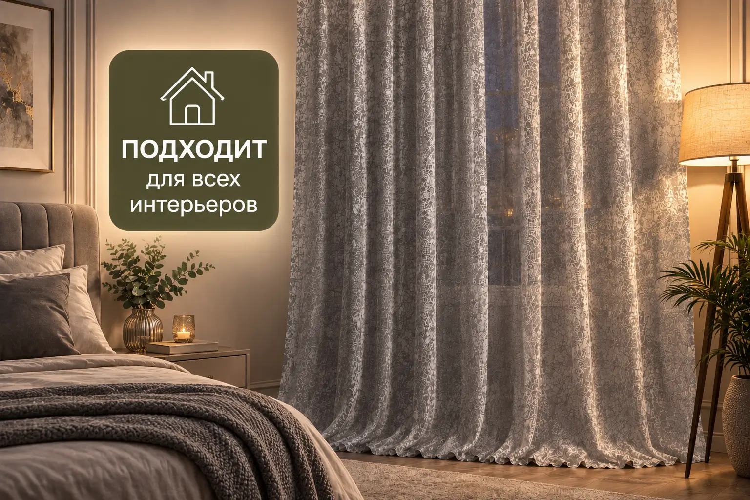 Купить тюль жаккард Мрамор серая для гостиной и спальни