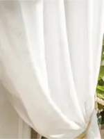 Тюль лен для спальни и зала "Ariela premium" белый — изображение 2