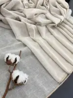 Тюль лен для спальни и зала "Ariela premium" бежевый меланж — изображение 3