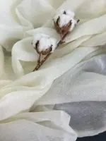 Тюль лен для спальни и зала "Ariela premium" крем