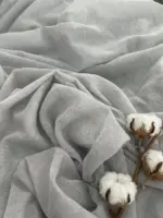 Тюль лен для спальни и зала "Ariela premium" серый — изображение 2