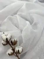 Тюль лен для спальни и зала "Ariela premium" белый