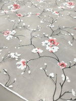 Тюль с узором «Сакура» в розово-коралловом цвете — изображение 2