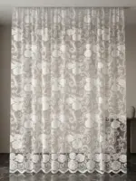 Тюль с цветочным узором "Selena" белый