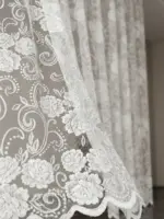 Тюль с цветочным узором "Selena" белый — изображение 3