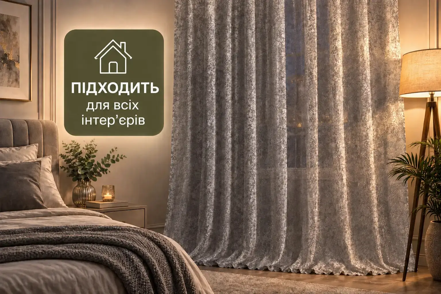 Купити тюль жаккард Мармур сіра для вітальні та спальні